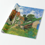 Village Street by Vincent van Gogh Wrapping Paper<br><div class="desc">Village Street by Vincent van Gogh is a vintage fine art post impressionism architectural painting featuring a row of cottages on a country lane in the town of Auvers, France. About the artist: Vincent Willem van Gogh was a Post Impressionist painter whose work was most notable for its rough beauty,...</div>