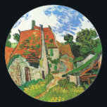Village Street in Auvers by Vincent Van Gogh Classic Round Sticker<br><div class="desc">Village Street in Auvers by Vincent Van Gogh</div>