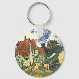 Village Street in Auvers by Vincent van Gogh Keychain