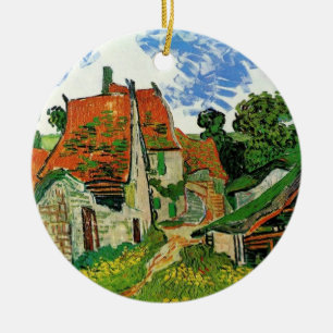 Village Street in Auvers, Vincent van Gogh Ceramic Ornament