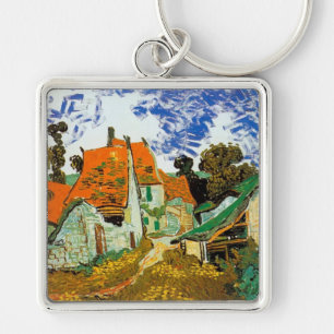 Village Street in Auvers, Vincent van Gogh Keychain