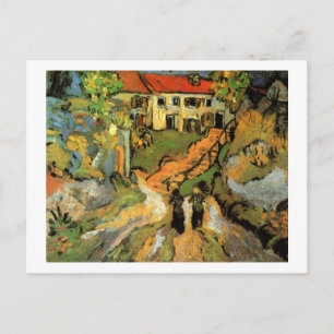 Village Street Steps Two Figures Van Gogh Fine Art Postcard