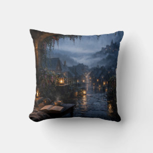 Village Terrace View Throw Pillow