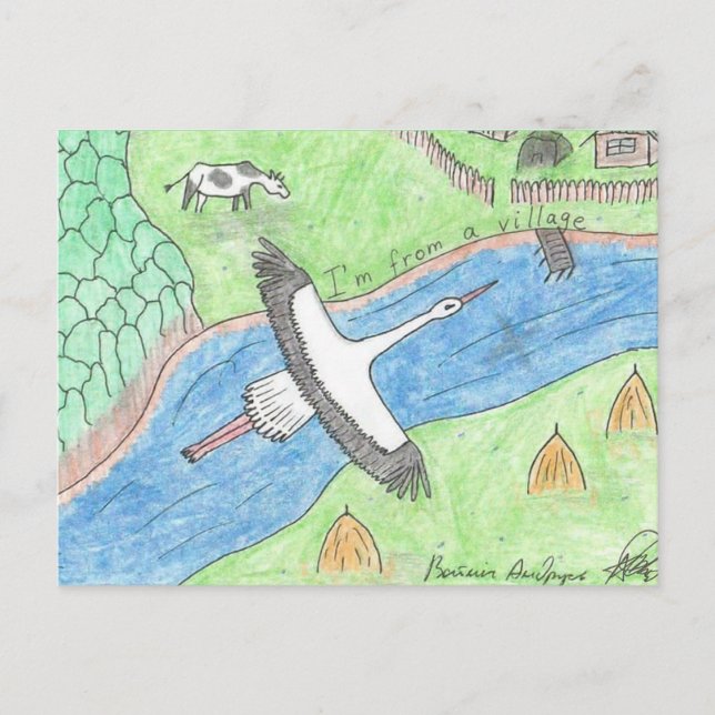 Village Vibes Holiday Postcard (Front)