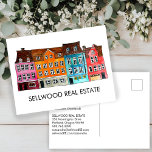 Village Watercolor Real Estate Broker Agent Leasin Postcard<br><div class="desc">Show your style with this hand painted cute houses design on front of the marketing postcard. Perfect for real estate agents and brokers, lenders, lessors, mortgage brokers, movers, vacation rentals, property managers, interior designers, leasing agents, short-term rental managers, home staging and others in this field. Add your own text to...</div>