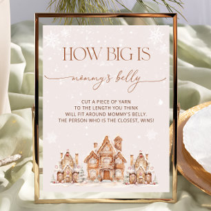 Village Winter Holiday How Big is Mommy's Belly Poster