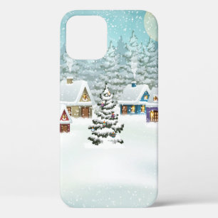 Village winter landscape with snow covered houses  iPhone 12 case