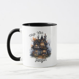 Village Witch Cute Haunted House Halloween Mug