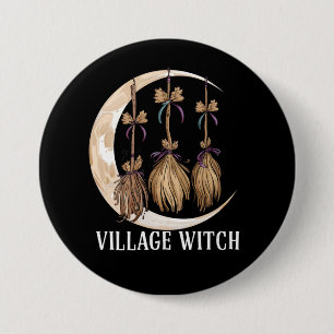 Village Witch Gothic Occult Wicca Pagan Nature 3 Inch Round Button