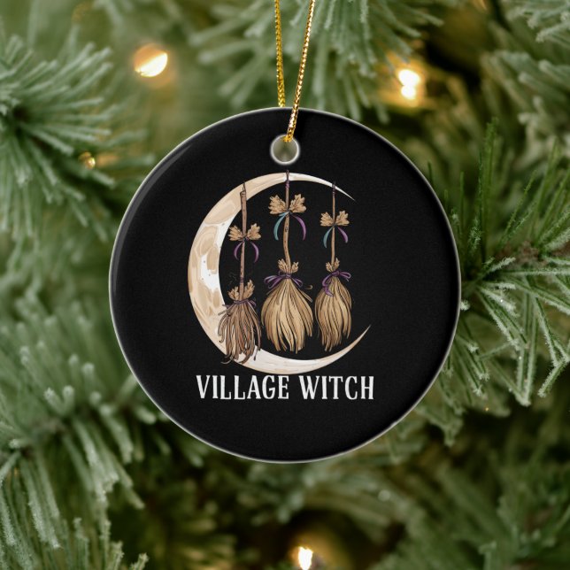 Village Witch Gothic Occult Wicca Pagan Nature Ceramic Ornament (Tree)