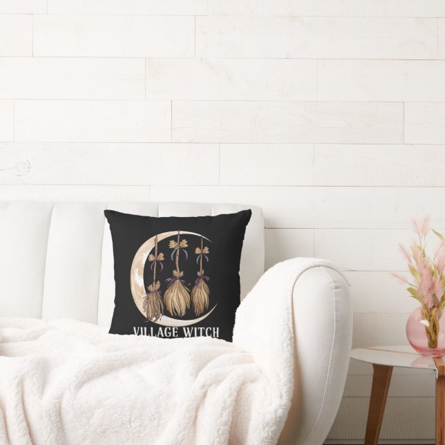 Village Witch Gothic Occult Wicca Pagan Nature Throw Pillow (Couch)
