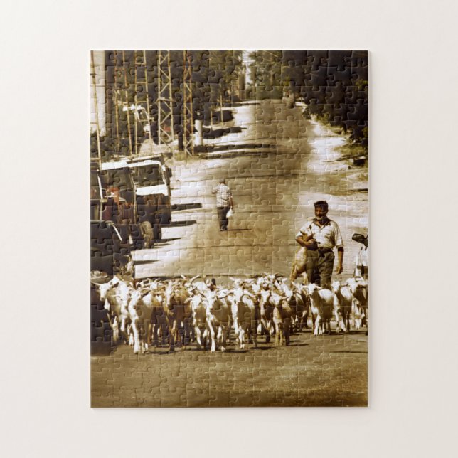 Villager and the Herd Jigsaw Puzzle (Vertical)