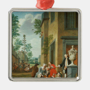 Villagers Merrymaking Metal Ornament