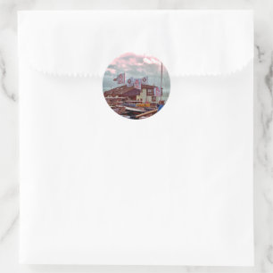 VILLAGES OF WALES CLASSIC ROUND STICKER
