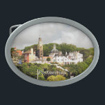 VILLAGES OF WALES OVAL BELT BUCKLE<br><div class="desc">The beautiful Italian style buildings in the village of Portmeirion Wales UK.</div>