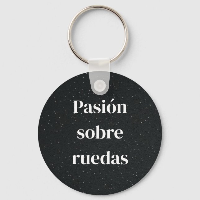 villain keychain with phrase from the world of mot (Front)