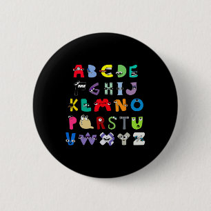 Villain Letter Abc Learning Boys Matching Evil Alp 2 Inch Round Button