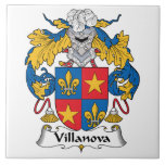 Villanova Family Crest Tile<br><div class="desc">Villanova Coat of Arms</div>