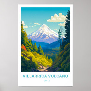 Villarica Volcano Chile Travel Print