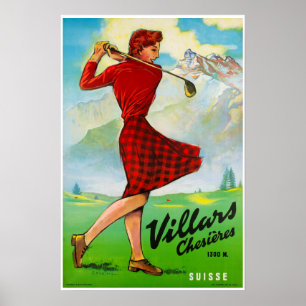 Villars, Alpes suisses, Affiche de ski