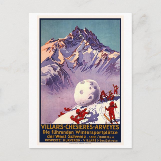 Villars Chesieres Arveyes Postcard (Front)