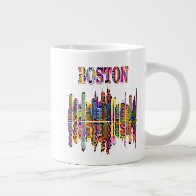 Ville colorée de Boston Giant Coffee Mug (Droite)