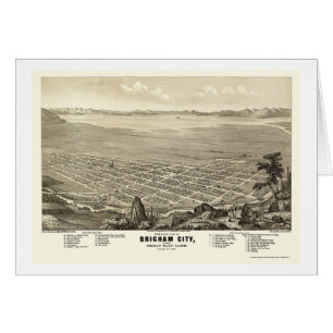 Ville de Brigham, carte panoramique d'UT - 1875