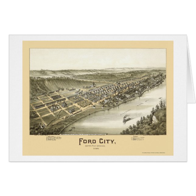 Ville de Ford, carte panoramique de PA - 1896 (Devant horizontal)