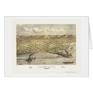 Ville de lac, carte panoramique de manganèse -