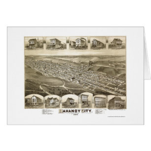 Ville de Mahanoy, carte panoramique de PA - 1889