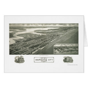 Ville de Margate, carte panoramique de NJ - 1925