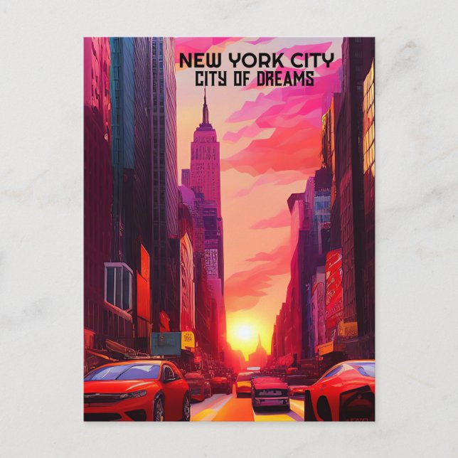 VILLE DE NEW YORK VILLE DE RÊVES CARTE POSTALE D'A (Devant)
