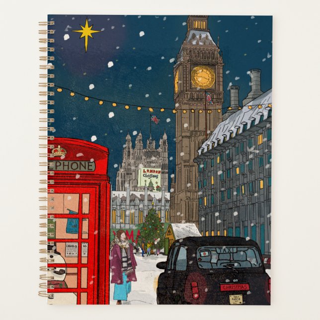Ville de Noël de Londres d'inspiration rétro (Devant)