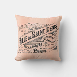 Ville de Saint Denis French Antique Art Pillow
