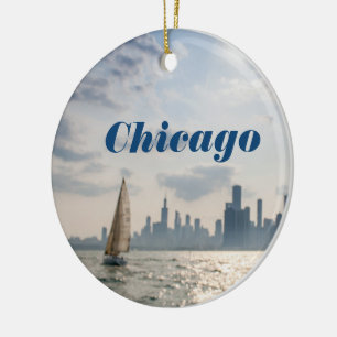 Ville des ornements de Noël de Chicago - horizon