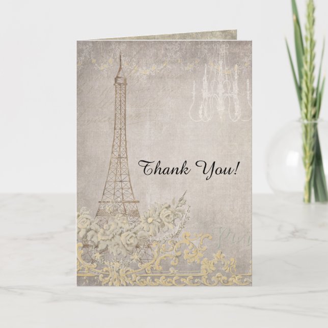 Ville grise de Paris de notes de Merci du mariage (Devant)