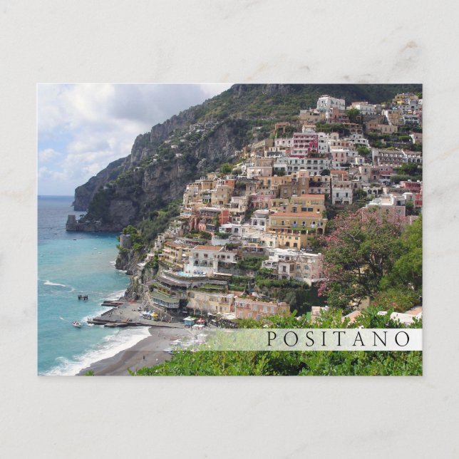 Ville Positano au bar de la côte Amalfi carte post (Devant)
