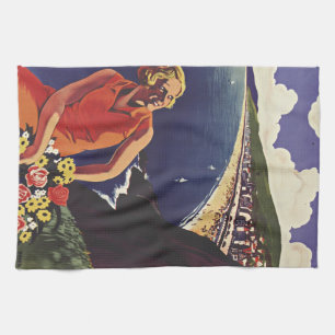 Villers-sur-Mer in Calvados department in Normandy Kitchen Towel