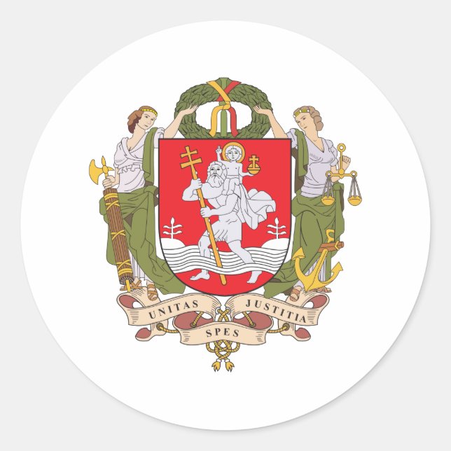 Vilnius Coat Of Arms Classic Round Sticker (Front)