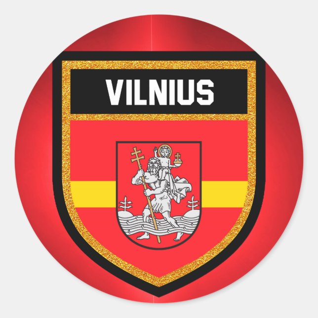 Vilnius Flag Classic Round Sticker (Front)