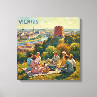 Vilnius Hilltop Picnic View Canvas Art