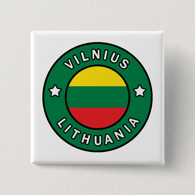 Vilnius Lithuania 2 Inch Square Button (Front)