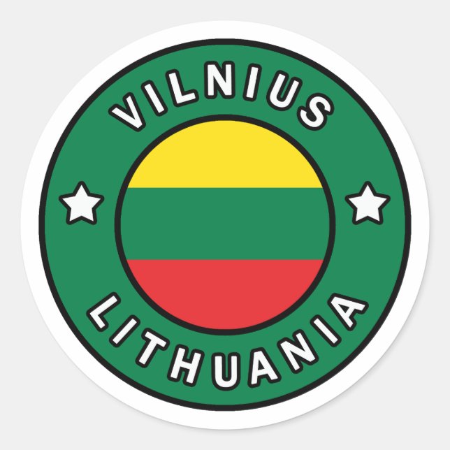 Vilnius Lithuania Classic Round Sticker (Front)