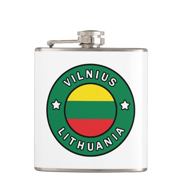 Vilnius Lithuania Hip Flask (Front)