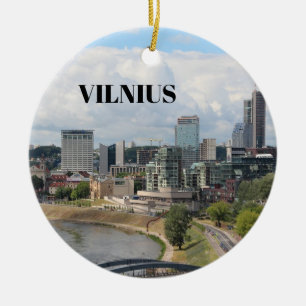Vilnius Lithuania Panoramic Christmas Ornament