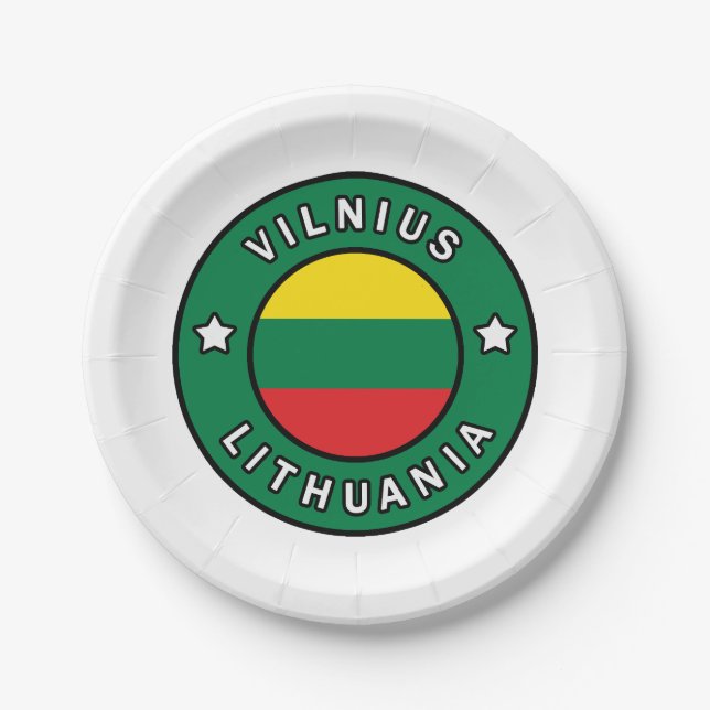 Vilnius Lithuania Paper Plate (Front)