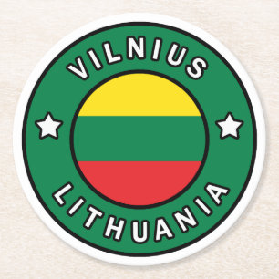 Vilnius Lithuania Round Paper Coaster