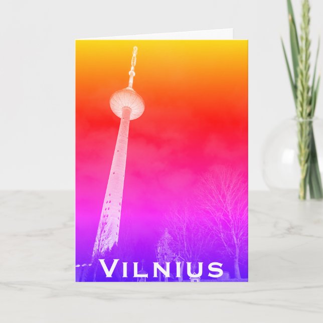 Vilnius, Lithuania TV Tower (Soviet Architecture) Card (Front)