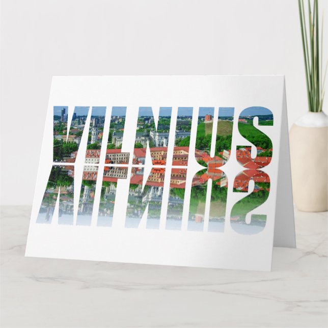 Vilnius text with reflection card (Front)