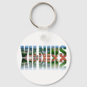 Vilnius text with reflection keychain